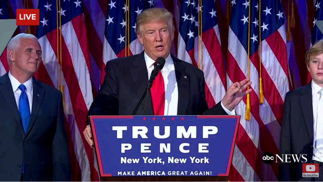 Donald Trump Elected 45th President of the United States Victory Speech