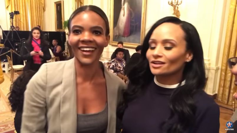 Will Johnson walks through The White House during The Young Black Leadership Summit and Runs Into Candace Owens of Turning Point USA
